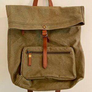 Madewell Canvas Leather Foldover Backpack